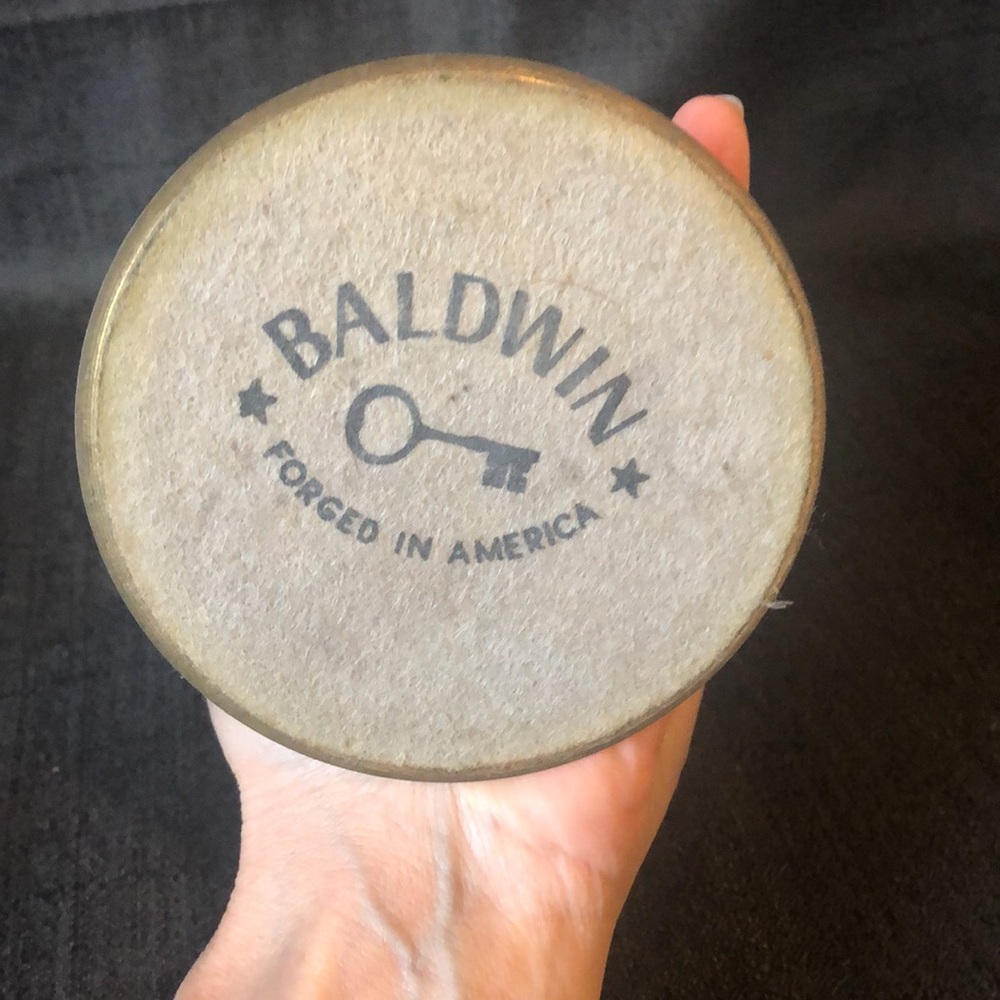 Baldwin brass large candle holder; vintage pillar candle 8” high - Picture 2 of 5